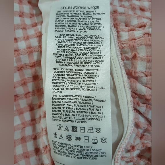 Guess sz S Pink and White Plaid Button-up Short Sleeve Peasant Blouse - Picture 12 of 14